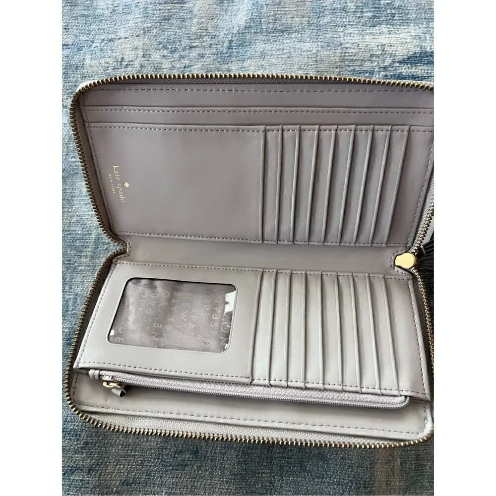Kate Spade Gray Grove Street Anita Clutch Wristlet Wallet